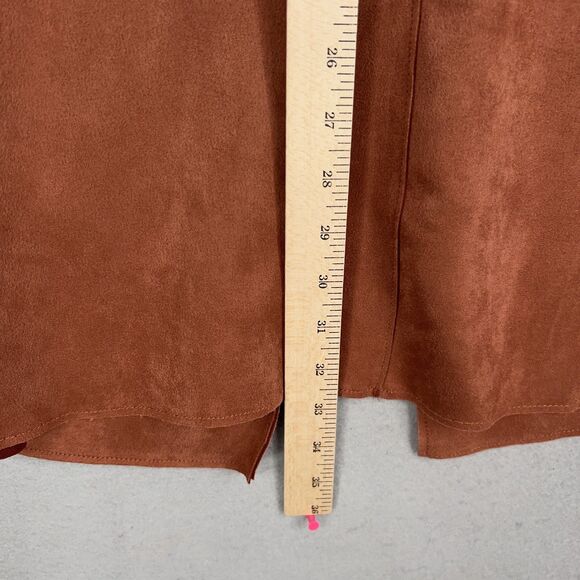 Tahari Jacket Womens 2X Brown Faux Suede Open Soft Minimal Quiet Luxury Autumn - Picture 11 of 14